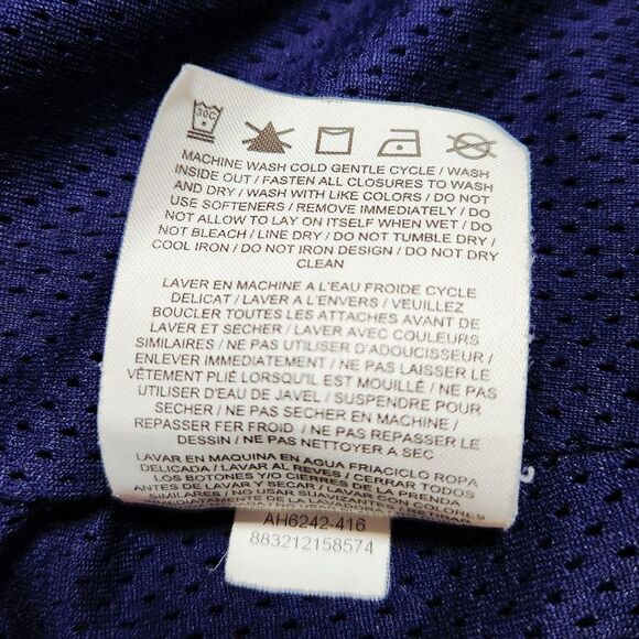 Nike Air Jordan Wings of Flight Windbreaker Navy Purple Hooded Zip Up Men's L - Picture 9 of 11